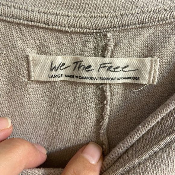 We The Free crewneck tee tunic top cream Large - Picture 5 of 6